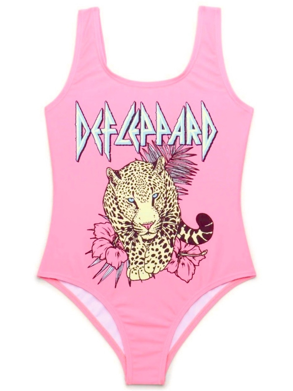 Girls Def Leopard One-Piece Swimsuit Criss Cross Back Detail ~ Size 6/6X
